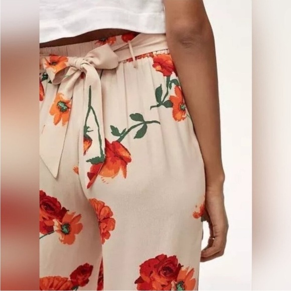 Aritzia Wilfred Goji Floral Faun Pants in Denude - Wide Leg Crop - Picture 4 of 13